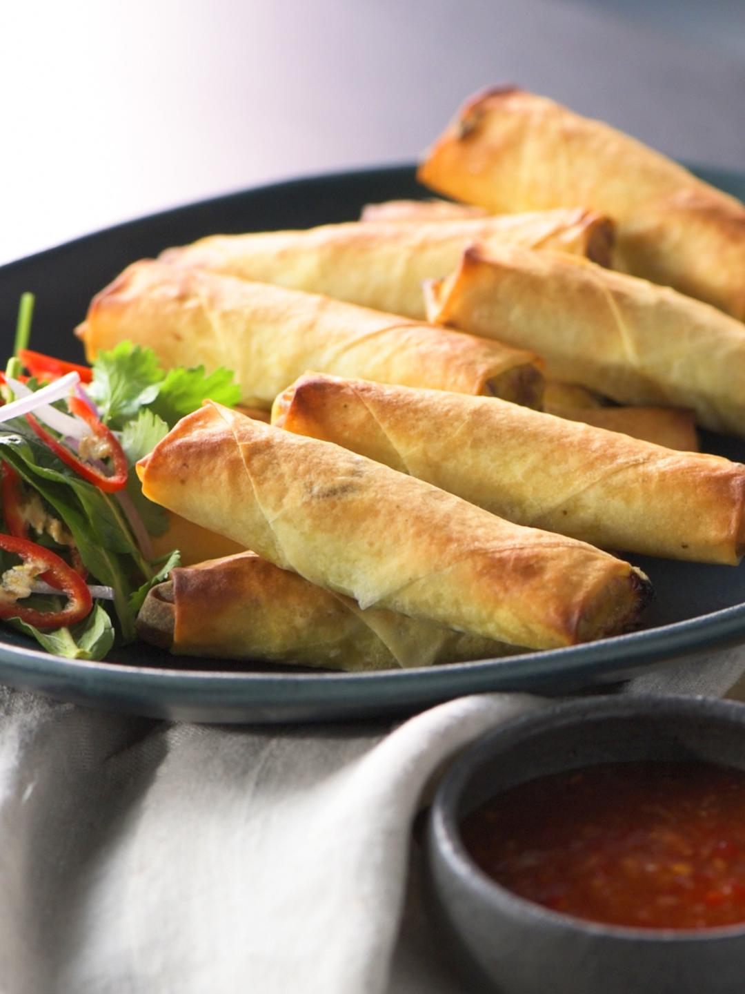 Spring Rolls with Sweet Chili Sauce