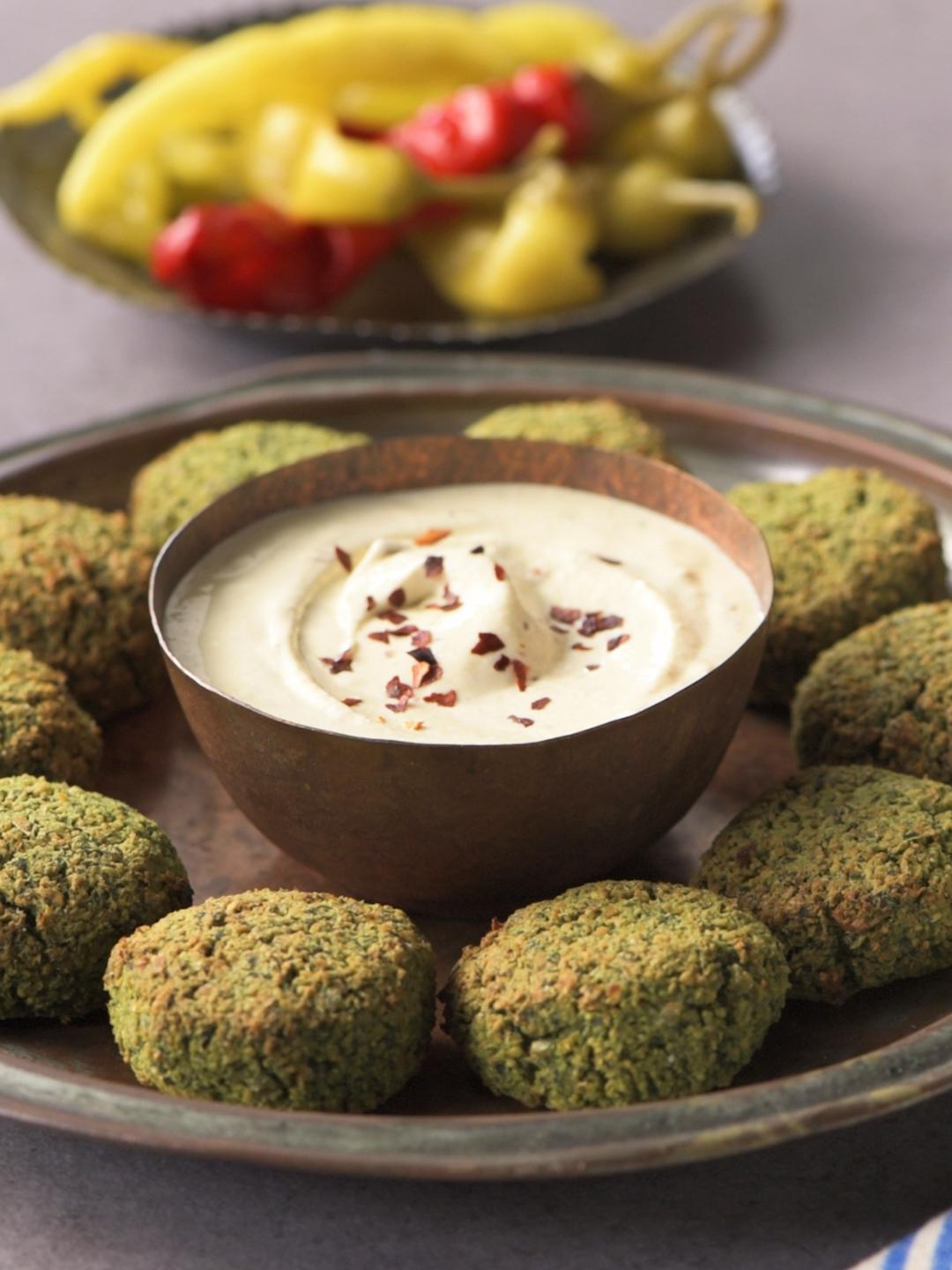 Falafel with Spicy Feta Sauce